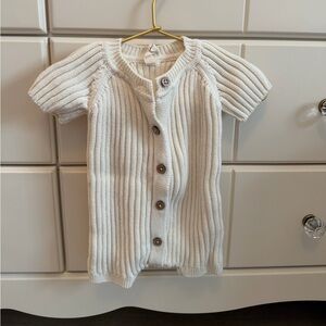 baby button up knit romper